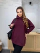 Стильное теплое худи свободного кроя с капюшоном женсое трехнитка на флисе 56-58 марсала (бордово-фиолетовое) - изображение 1