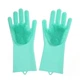 Силиконовые многофункциональные перчатки Magic Silicone Gloves Pink для уборки, чистки и мытья посуды Бирюзовые - изображение 5