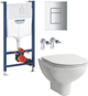 Инсталляция GROHE Rapid SL 388400WG1 с панелью смыва Skate Cosmopolitan 38732000 + унитаз LAUFEN Pro Rimless 8669510000001 с сиденьем Soft Close 8989660000001 дюропласт - изображение 1