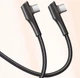 Зарядний кабель USB Type-C - Type-С Toocki шнур для передачі даних з поворотом на 90° PD 100 Вт, 1 м, чорний (95700488) - зображення 3