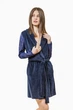 Халат женский велюровый с кружевными рукавами и спинкой Felisiya Lingerie Синий 78-058 М (2000011166014) - изображение 5