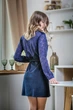 Халат женский велюровый с кружевными рукавами и спинкой Felisiya Lingerie Синий 78-058 М (2000011166014) - изображение 6