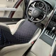Авто накидка на сидіння з алькантари Lux Прошитий квадратний ромбік Чорний з синьою ниткою Стандарт 1 передня - изображение 3