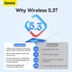 Bluetooth адаптер Baseus BA07 для подключения ПК или ноутбука к Bluetooth 5.3, USB, AAC, Plug & Play, радиус до 20м, Windows - изображение 3