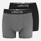 Набір трусів-боксерів чоловічих бавовняних Levi's Herringbone Boxer Brief 2P 701229543-003 XL 2 шт Чорний/Сірий (8720245660174) - зображення 1