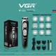 Мужской аккумуляторный триммер VGR V 05S с насадками для стрижения волос бороды окантовки и деликатных зон - изображение 8