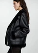 Дублянка зимова з хутром MANGO 77075985 Чорний XXS KL0123 - зображення 4