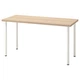 Стол IKEA LAGKAPTEN ADILS коричневый белый 140х60 см 994.172.07 - изображение 1