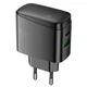 Мережевий зарядний пристрій HOCO CS63A Bright USB/Type-C 65W, 3A, чорний - зображення 4