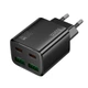 Адаптер сетевой HOCO N55 Fundador four-port charger set 2хUSB/2хType-C 20W/3A Black - изображение 1