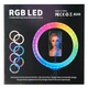 Студийный свет, кольцевая светодиодная Led Лампа СRYSTAL RGB 36cм с зажимом для телефону - изображение 2