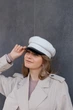 Кепи кашемировая с кожаным козырьком D.Hats цвет молочный - изображение 8