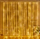 USB Гирлянда штора, 3х3 м, 10 крючков, теплый свет, пульт 8 режимов 300 Led, гирлянда от повербанка (888001) - изображение 8