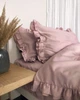 Комплект постільної білизни Cozy з рюшами рожевий Односпальний 140*200 см, простирадло 130*240 без резинки - изображение 6