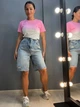 Шорты женские джинсовые Women Denim 2038-977 бермуды рваные длина до колен 40 голубые - изображение 3