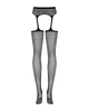 Сетчатые чулки-стокинги с цветочным рисунком Obsessive Garter stockings S207 Черный XL/2XL (SO7267) - изображение 6