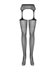 Сетчатые чулки-стокинги с цветочным рисунком Obsessive Garter stockings S207 Черный XL/2XL (SO7267) - изображение 7