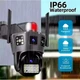 Подвійна поворотна IP-камера зовнішнього спостереження 4G від сім-карти 3MPx+3MPx вулична камера відеоспостереження IP66 SD39-4G (v380pro) - зображення 3