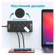 Мережевий фільтр подовжувач на 8 розеток Toperek з 3 USB та 1 Type-C портами шнур 2 метри чорний (005614) - зображення 5