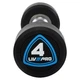 Гантели цельные профессиональные с полиуретановым покрытием LiveUp LP8075-4 2шт по 4кг черный-синий - изображение 3