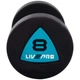 Гантели цельные профессиональные с полиуретановым покрытием LiveUp LP8002-8 2шт по 8кг черный-синий - изображение 2