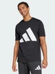 Футболка хлопковая длинная мужская Adidas M Bl Sj T JE8945 M Black/White с принтом (4067906090029) - изображение 1