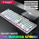 Белая проводная механическая игровая клавиатура TWolf T75 punk LED Blue Switch. - изображение 6