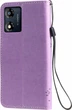 Чехол книжка Motorola E13 Кот и Дерево Lilac (33332-3B) - изображение 2