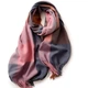 Кашемировый палантин шарф в клетку с бахромой PASHMINA лиловый - изображение 7