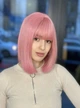 Перука PoliLy 16003 Dark Pink каре рожевий з імітацією шкіри термостійке волокно - зображення 1