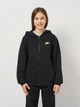 Подростковая теплая толстовка с капюшоном для девочки Nike K Nsw Club Flc Hd Fz Ls Lbr FD3004-011 146-156 см Черная (197600459861) - изображение 1