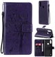 Чехол для Motorola E7 Power (рисунок кот и дерево) Violet (23765-2F) - изображение 1