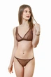 Комплект женский бюстгальтер с мягкой чашкой и стринги из сеточки Felisiya Lingerie Коричневый 2007+221-477с M - изображение 2