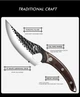 Разделочный кованый нож для мяса Grandsharp Full Tang 145х50х4 мм с кожаным чехлом - изображение 2