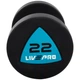 Гантели цельные профессиональные с полиуретановым покрытием 2штуки LiveUp LP8002-22 (2х22кг) (полиуретановое покрытие, цена за 2шт) - изображение 3