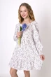 Платье для девочки муслин Mevis Цветочки белое с сиреневым 5037-03 128 см - изображение 2