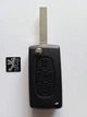 Корпус викидного ключа Peugeot 407 4007 607 Galakeys 3 кнопки батарейка на платі лезо VA2 (012-21) - зображення 1
