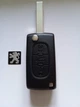 Корпус выкидного ключа Peugeot 407 4007 607 Galakeys 3 кнопки батарейка на корпусе лезвие HU83 (01-08) - изображение 1