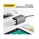 Мережевий зарядний пристрій ESSAGER Jiyue 67W GaN Table Charger 2C2A EU grey (ECT2AC-JYB0G-Z) - зображення 4