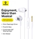 Провідні навушники з мікрофоном Baseus Encok HZ11 Wired Earphones 3.5 мм 1.1м White (A00164200213-Z1) - зображення 5
