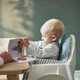 Подушка и чехол для стула для кормления IKEA ANTILOP синий, белый в полоску, 105.981.88 - изображение 4