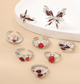 Набор колец Fashion Jewerly Красная королева бабочка сердце, регулируемые, серебристый цвет, 8 штук (SVS) - изображение 3
