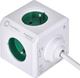 Rozgałęźnik sieciowy Allocacoc PowerCube Extended 2x USB, 4x type E (FR) 1.5m Green (2402GN/FREUPC) - obraz 3