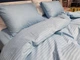 Постільна білизна з резинкою LIGHT BLUE, сатин страйп LUX Евро розмір, наволочки 50/70 - зображення 3