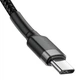 Кабель для швидкого заряджання 60W Baseus Cafule PD2.0 flash charging CATKLF-IG1 USB Type-C-Type-C (20V 3A)1M Grey Black - зображення 4