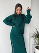 Женский теплый костюм с юбкой изумрудного цвета 30418 One Size - изображение 3