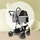 Cкладная коляска для домашних животных со съемной переноской Oui Oui Pet Stroller YA01K Grey - изображение 1