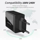 Зарядний пристрій Essager Fangbo 30W QC3.0 3U Charging Head black - зображення 8
