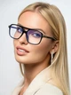 Окуляри сонцезахисні авіатор Sunny іміджеві чорні з прозорими лінзами - зображення 1