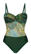 Цілісний купальник з сіткою Feba F35 908 46D Принт - зображення 4